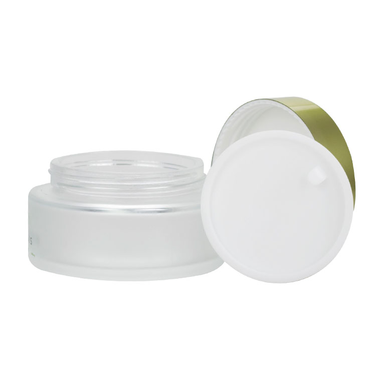2020 New Product cosmetic packaging 30g 50g 100g Smaller Diameter Lid Frosted Glass Cream Jar