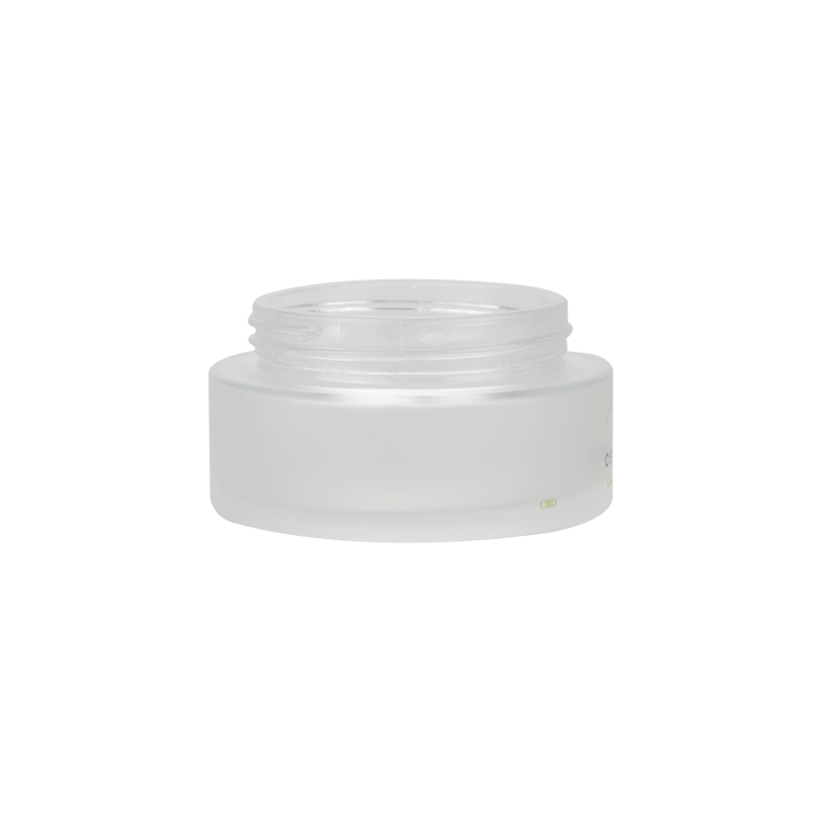 2020 New Product luxury cosmetic packaging 30g 50g 100g Frosted Glass Cream Jar With Not Flush Lid 100ml not flush metal lid jar
