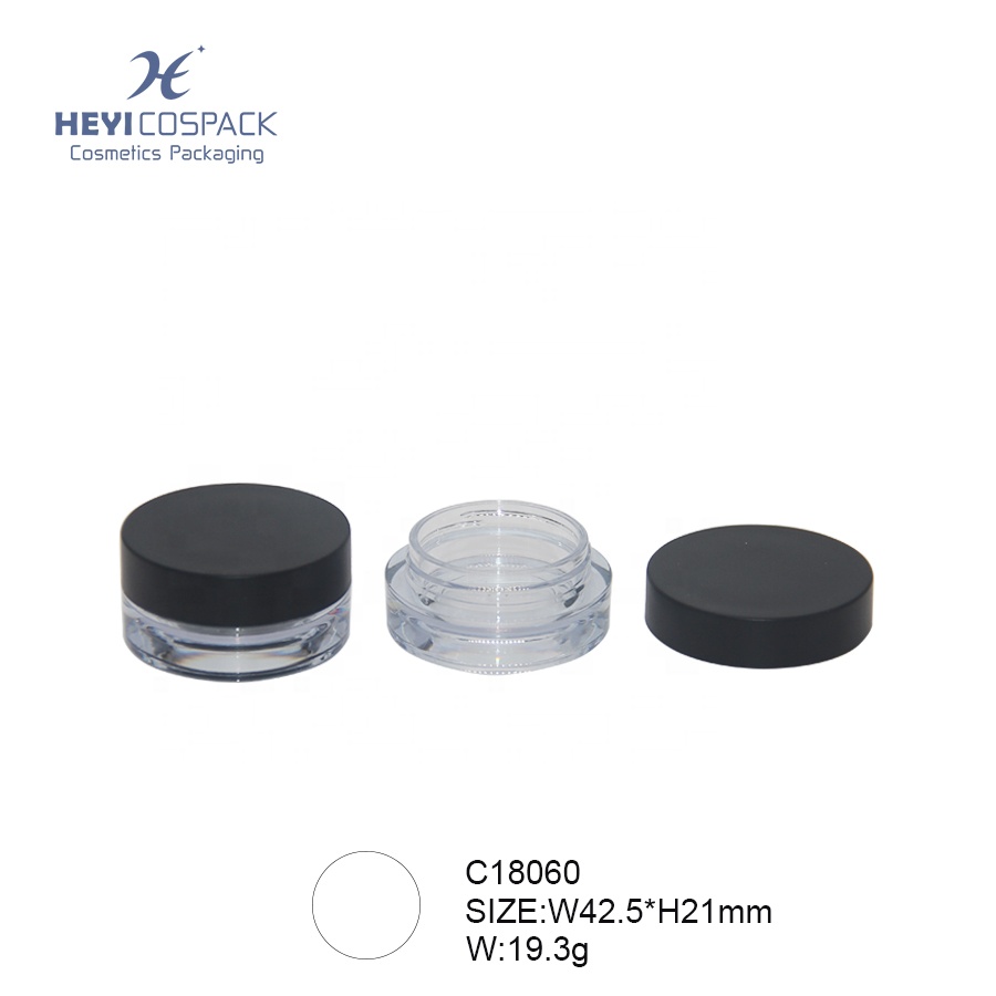 2020 New design black empty cosmetic jar container packaging packing