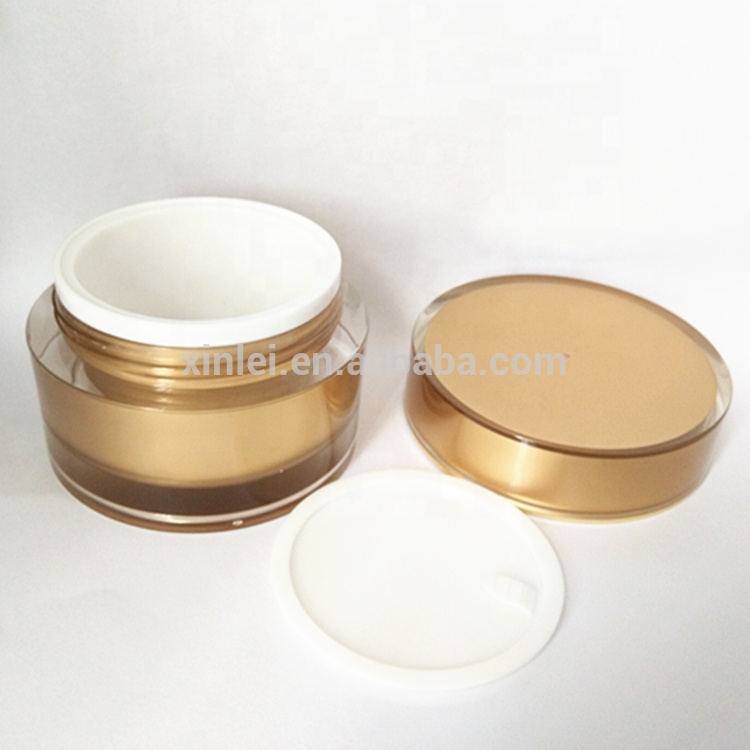 2020 New gold cheap double wall plastic acrylic jar 50g jars