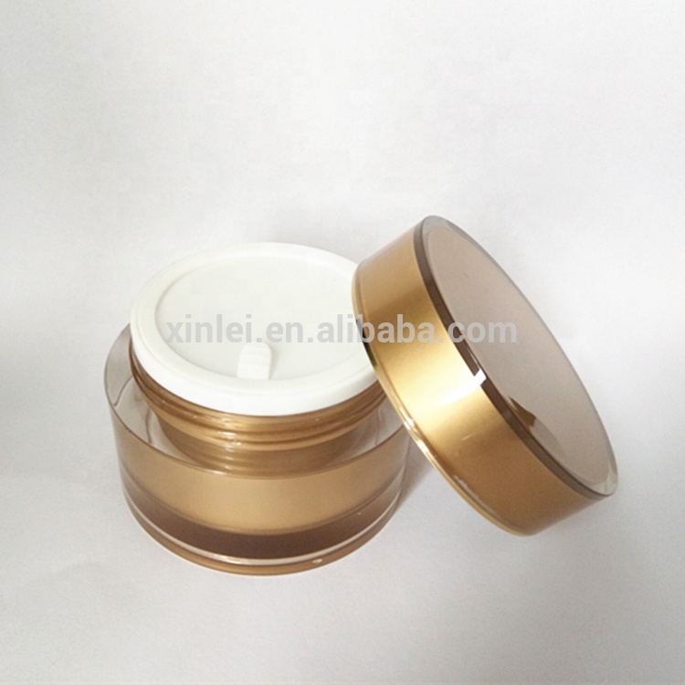 2020 New gold cheap double wall plastic acrylic jar 50g jars