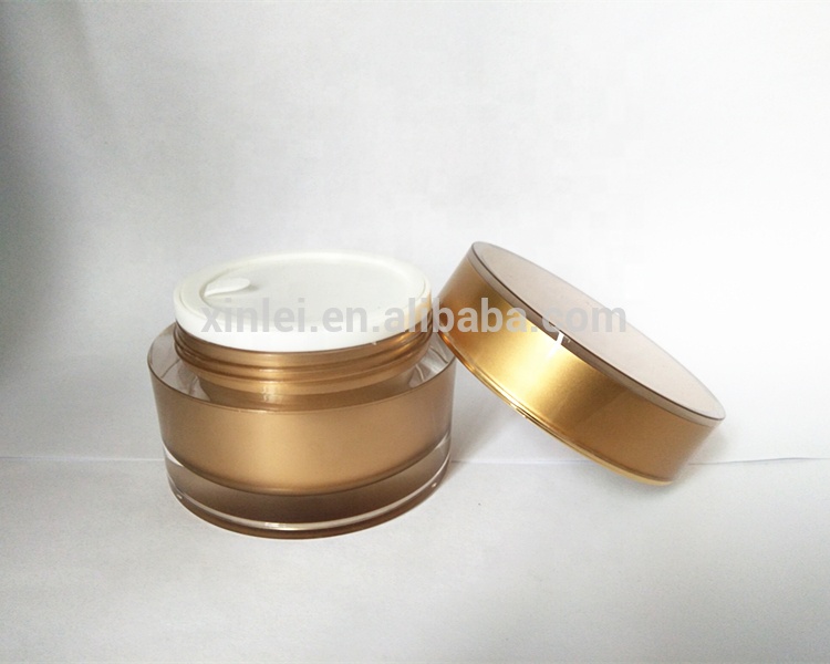 2020 New gold cheap double wall plastic acrylic jar 50g jars