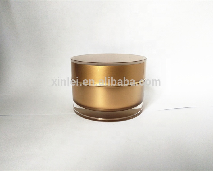 2020 New gold cheap double wall plastic acrylic jar 50g jars
