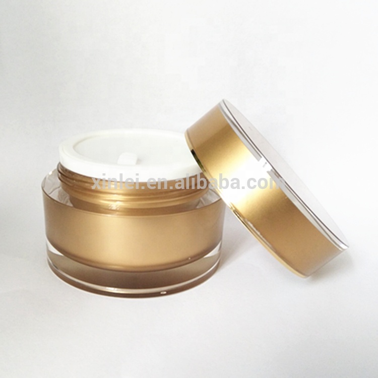 2020 New gold cheap double wall plastic acrylic jar 50g jars