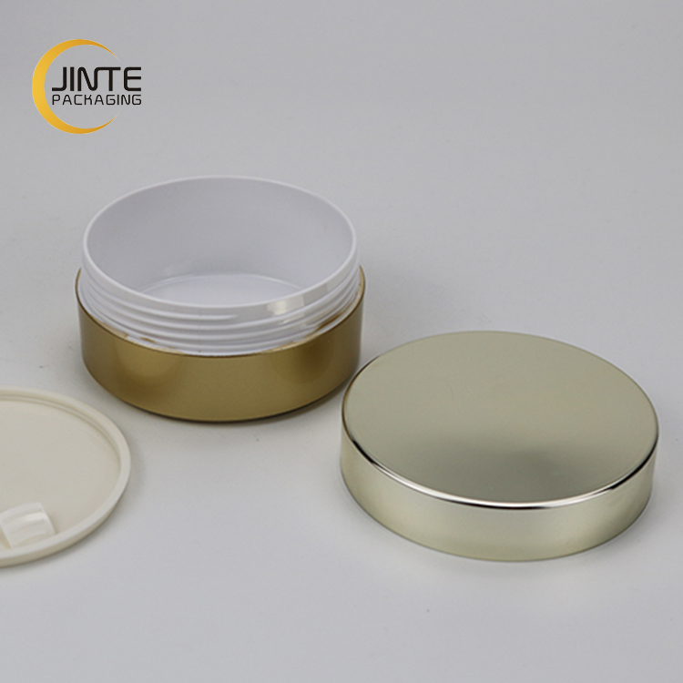 2020 New product empty plastic double wall gold PP jar for cosmetic packaging