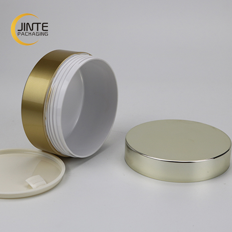 2020 New product empty plastic double wall gold PP jar for cosmetic packaging