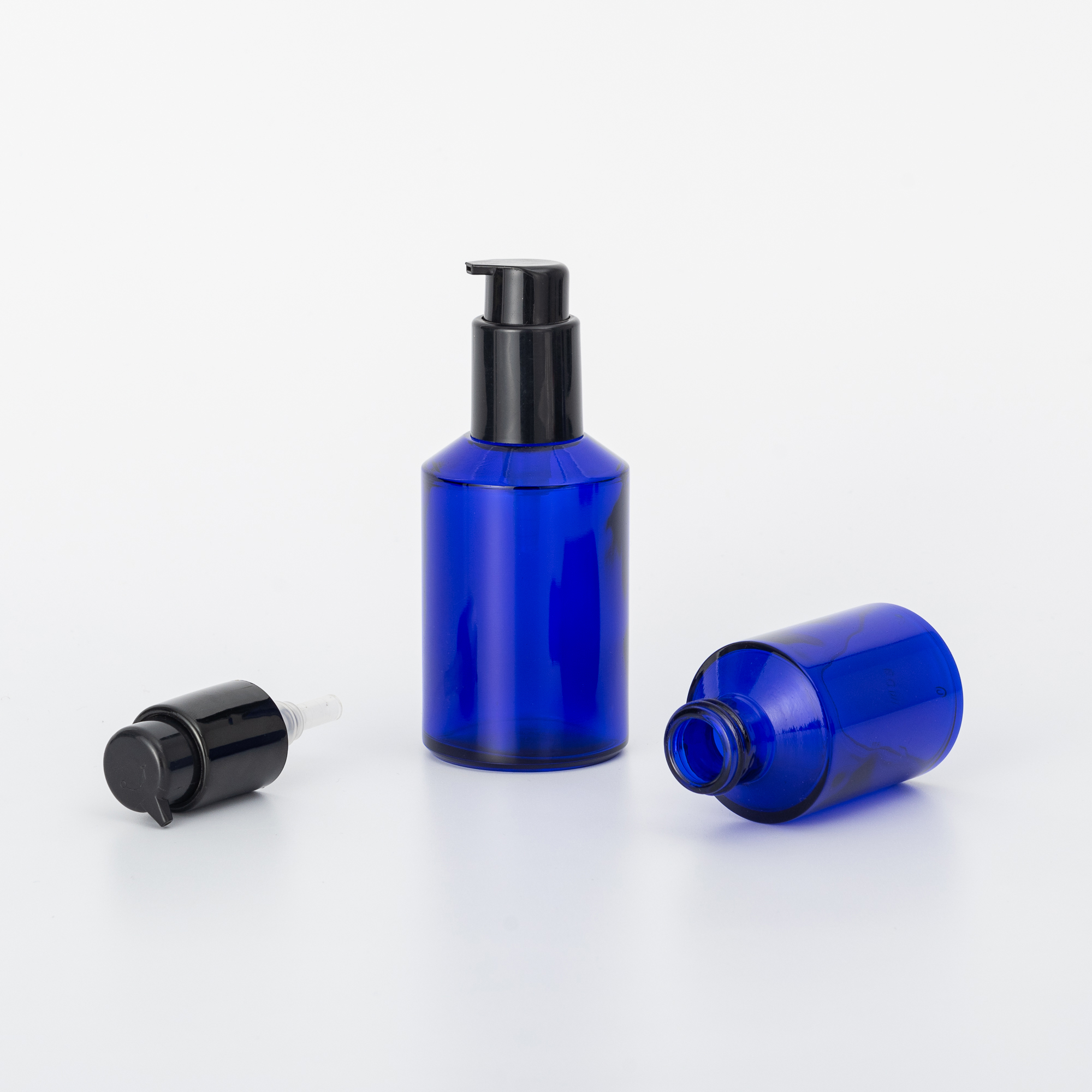 2020 New trend 30ml 60ml 120ml 120ml cobalt blue glass cream bottles and jars blue cobalt glass jars