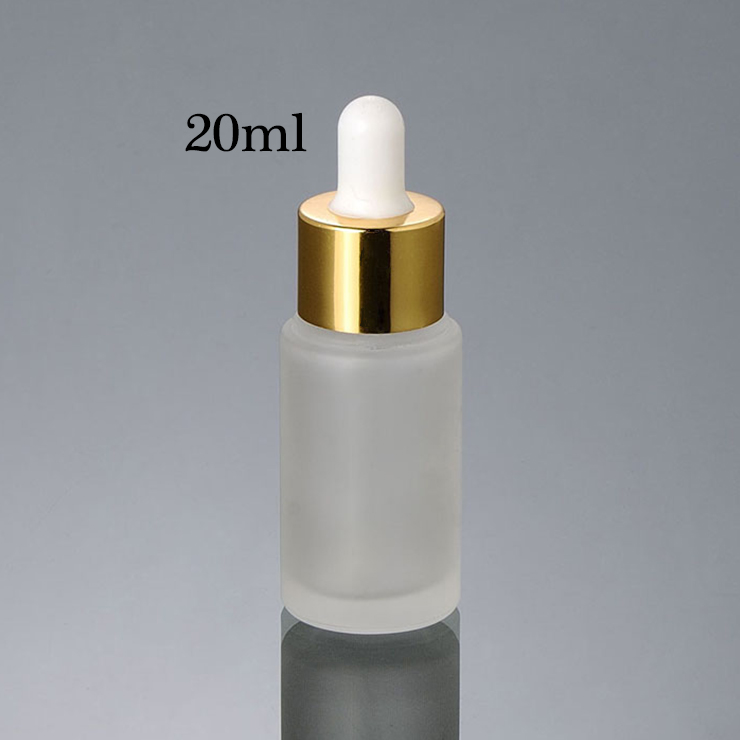 2020 Newest serum essential hair facial oil container Frosted Golden Cap 20Ml 25Ml 30Ml Cosmetic Glass Bottle