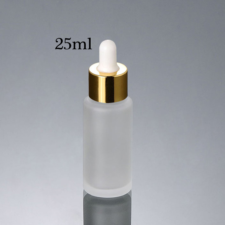 2020 Newest serum essential hair facial oil container Frosted Golden Cap 20Ml 25Ml 30Ml Cosmetic Glass Bottle