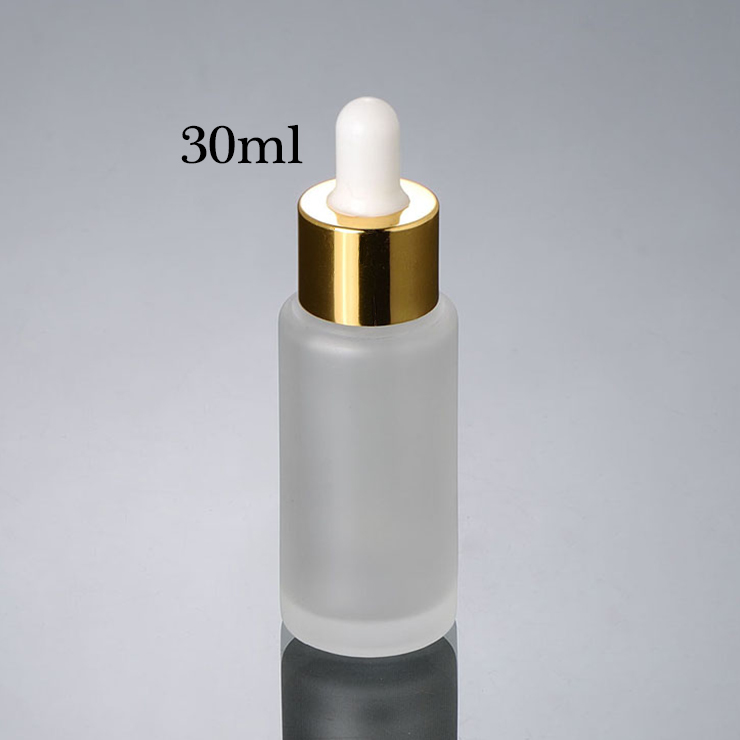 2020 Newest serum essential hair facial oil container Frosted Golden Cap 20Ml 25Ml 30Ml Cosmetic Glass Bottle