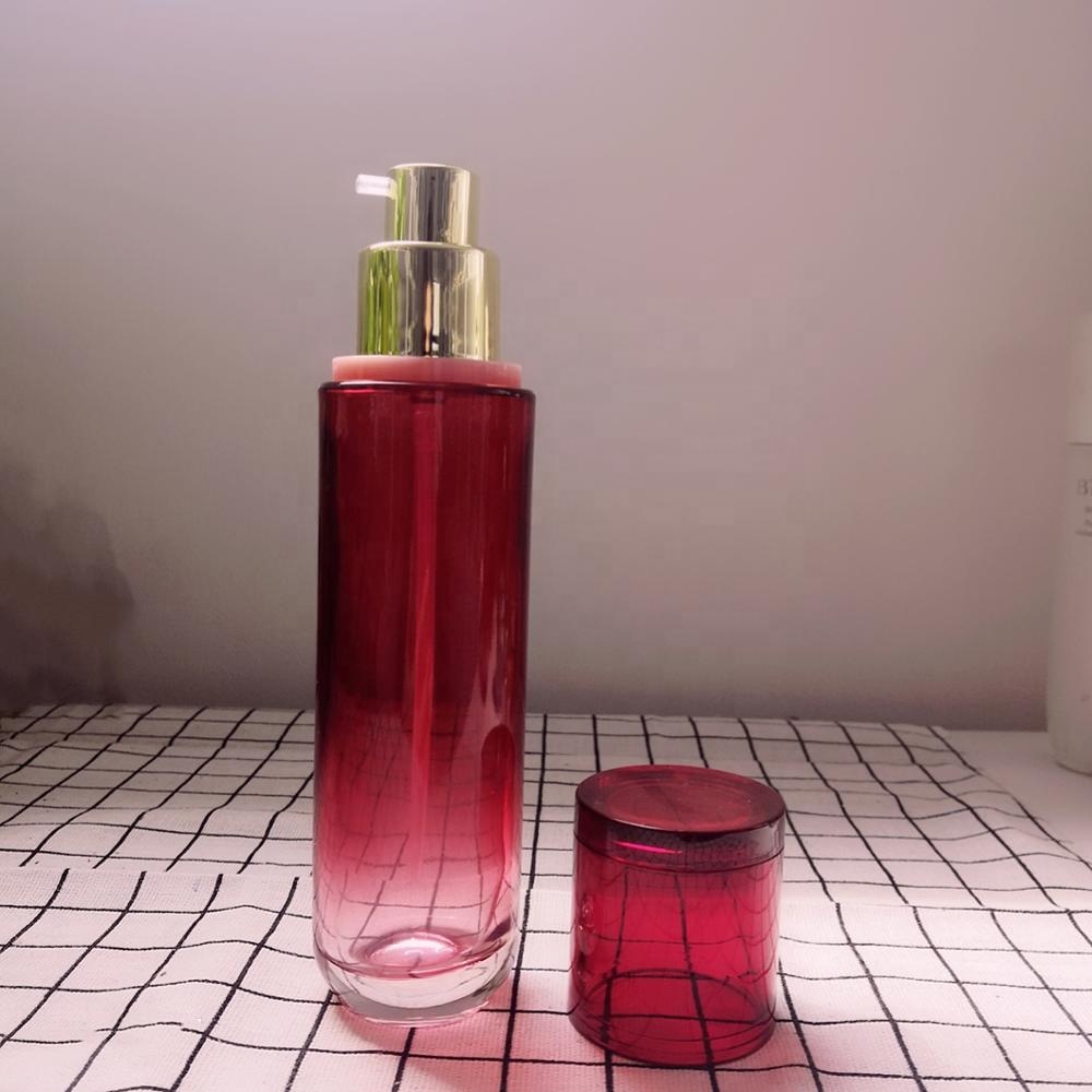 2020 Newest style cosmetic package set glass lotion bottle and skincare face care cream jar