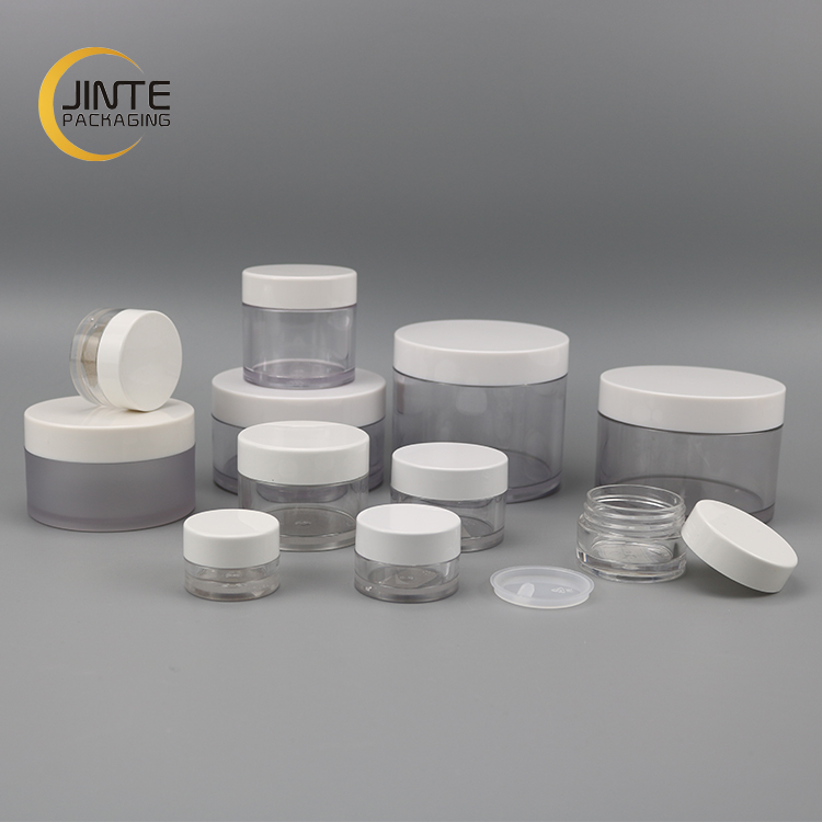 2020 Plastic Skin Cream Packaging 150ml Body Cream Jar Clear PETG jar with White Cap