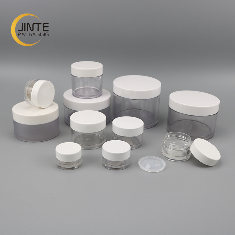 2020 Plastic Skin Cream Packaging 150ml Body Cream Jar Clear PETG jar with White Cap