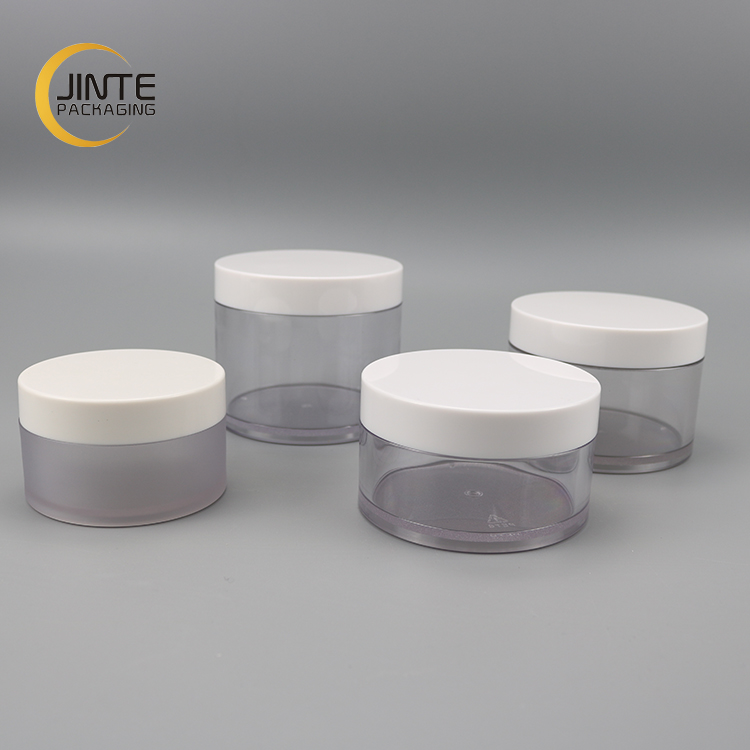 2020 Plastic Skin Cream Packaging 150ml Body Cream Jar Clear PETG jar with White Cap