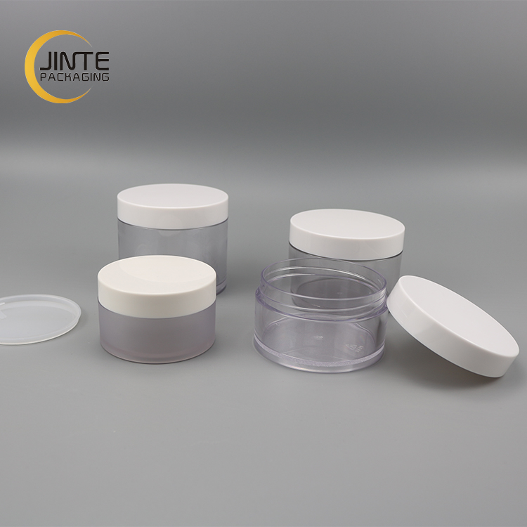 2020 Plastic Skin Cream Packaging 150ml Body Cream Jar Clear PETG jar with White Cap