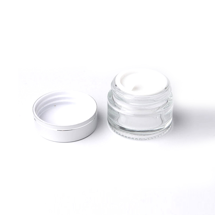 2020 Wholesale custom design 30g 50g 100g cosmetic packaging clear empty face glass cream jar