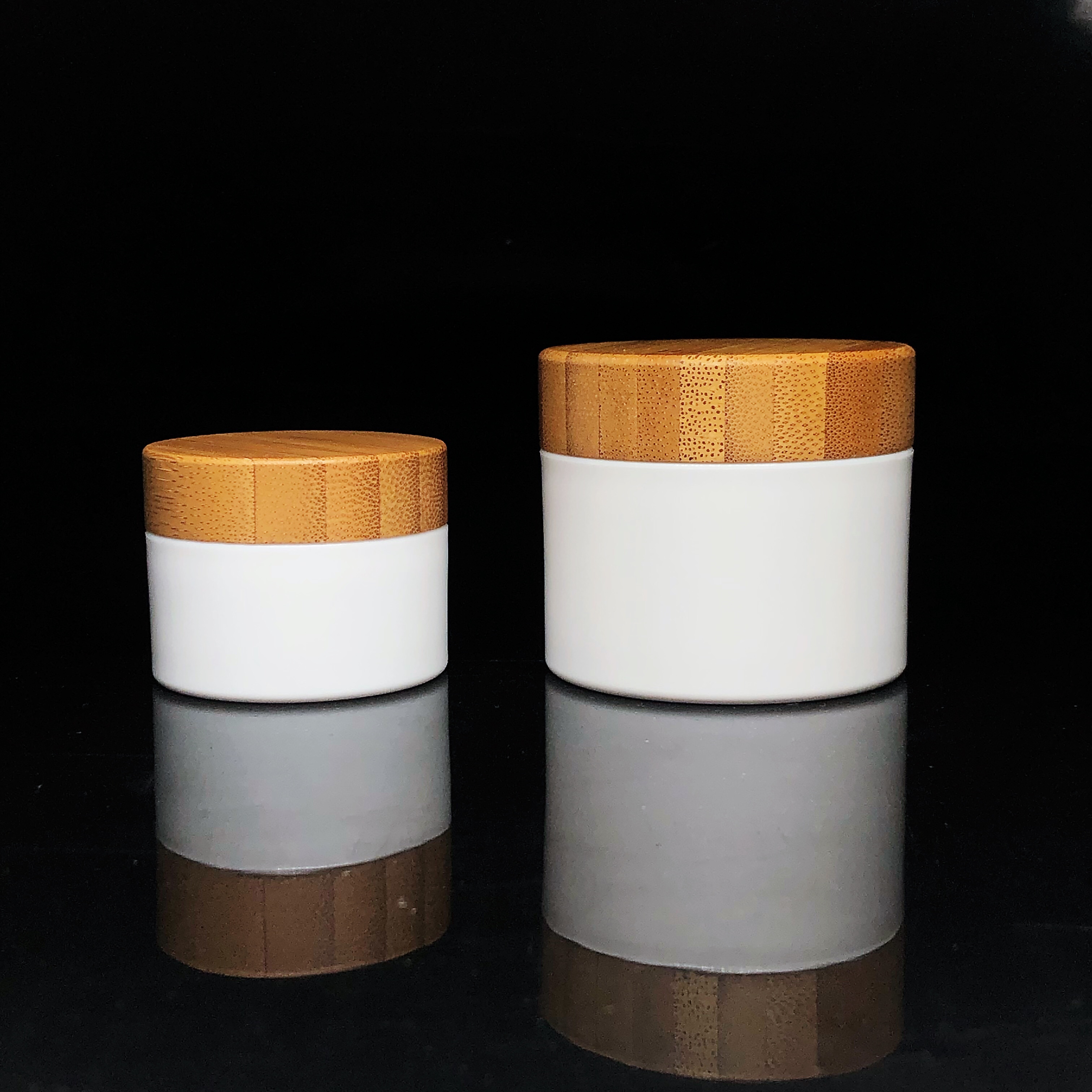 2020 Wide Mouth Eco-friendly Lotion Jar Cosmetic Plastic Jar with Bamboo
