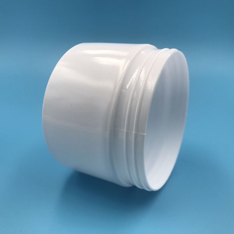 2020 best selling 15g 30g 50g 100g 150g 200g white PP plastic 4oz 8oz empty wide mouth custom cosmetic jar with silver edge