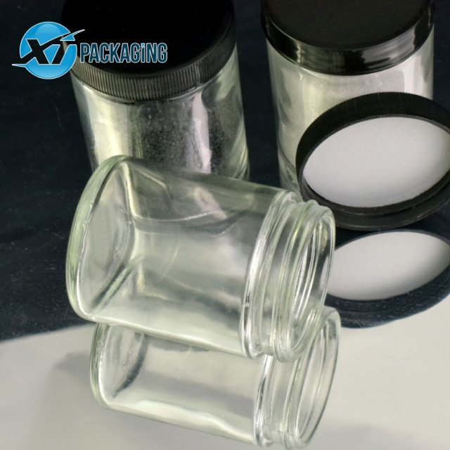 2020 clear glass jar 1 2 3 4 5 6 oz screw cap glass container hemp flower packaging customized logo frascos de vidrio