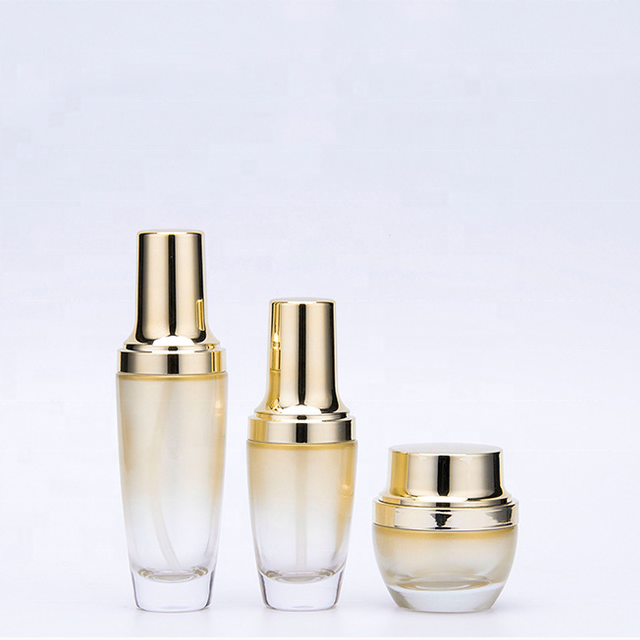 2020 cosmetic empty bottle lotion gold luxury bottle lotion 50ml