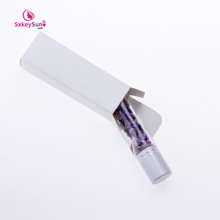 2020 gemstone roller ball bottles 10ml glass bottle roller ball with bamboo cover round roller ball bottles