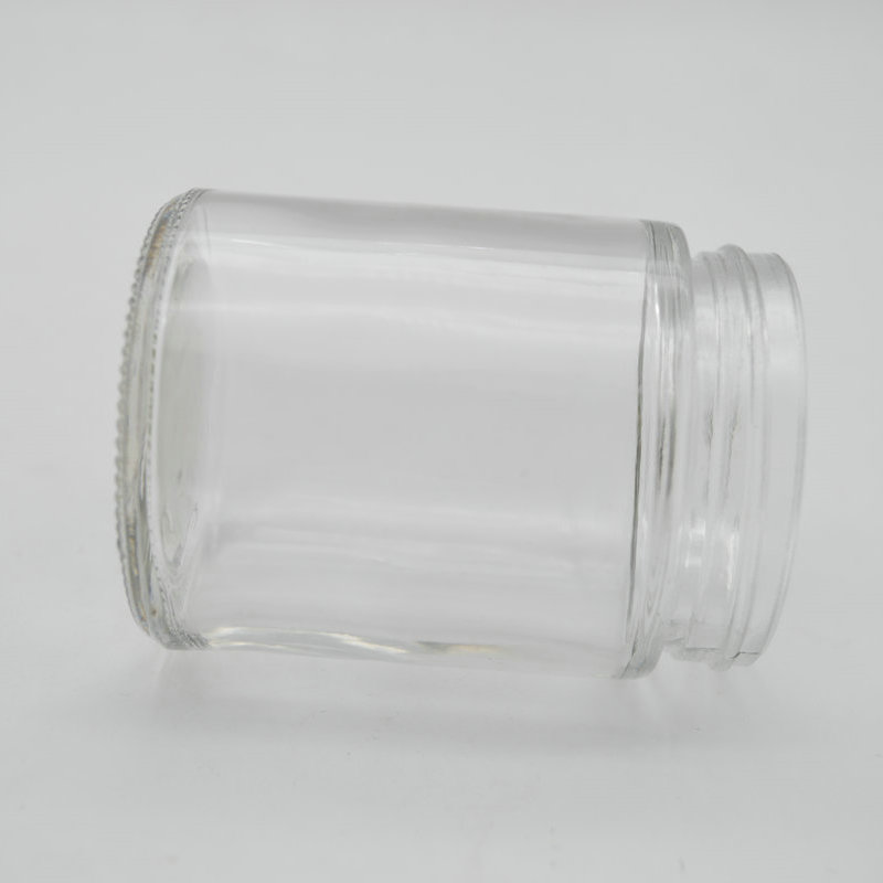 2020 hot sale 100ml clear cylinder glass candle jar with metal lid