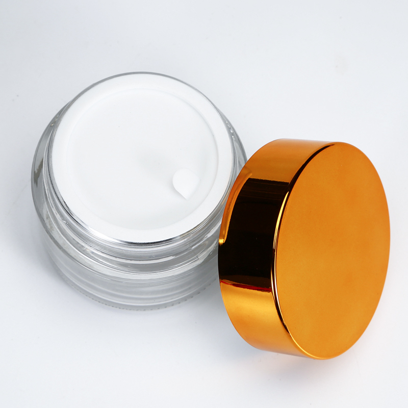 2020 hot sale 5g 10g 15g 20g 30g 50g 100g Cosmetic eye cream bottle glass jar with silver gold cap