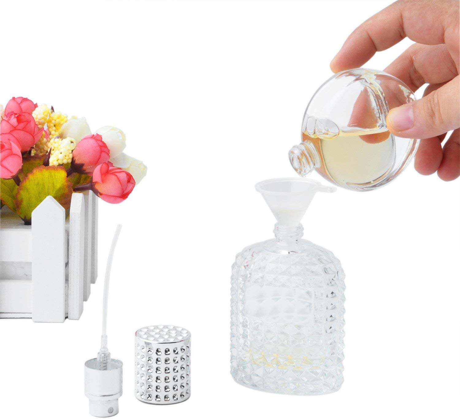 2020 hot sale empty refillable glass perfume bottle 50 ml with Non-slip surface