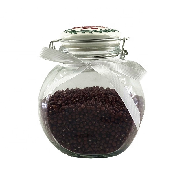 2020 hot sale glass jars and bottles with airtight lid and Glass Jar herbe with Lids Storage Food for Canning