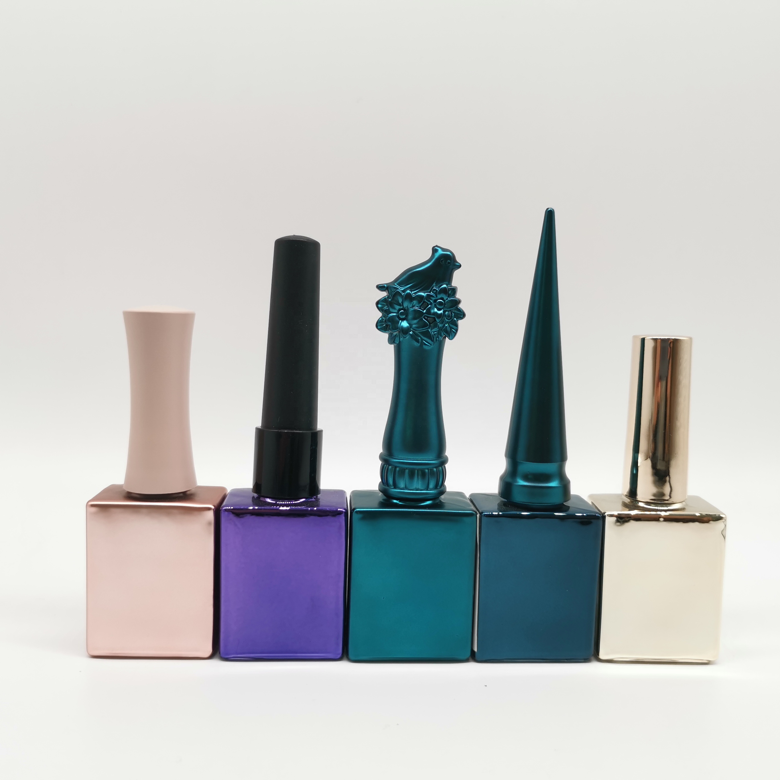 2020 hot sale high quality black uv gel nail polish bottles fancy square