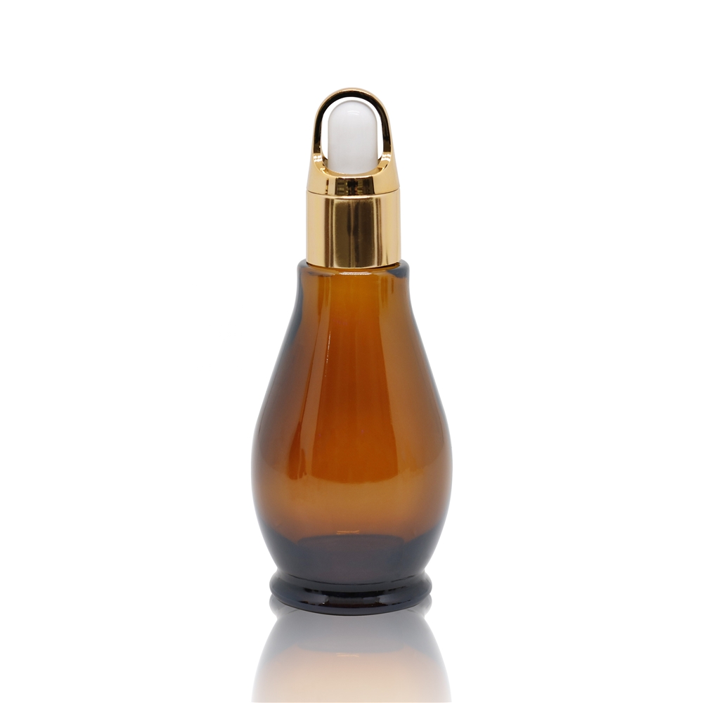 2020 hot sale new design high end empty fancy cosmetic packaging essential oil dropper glass bottle