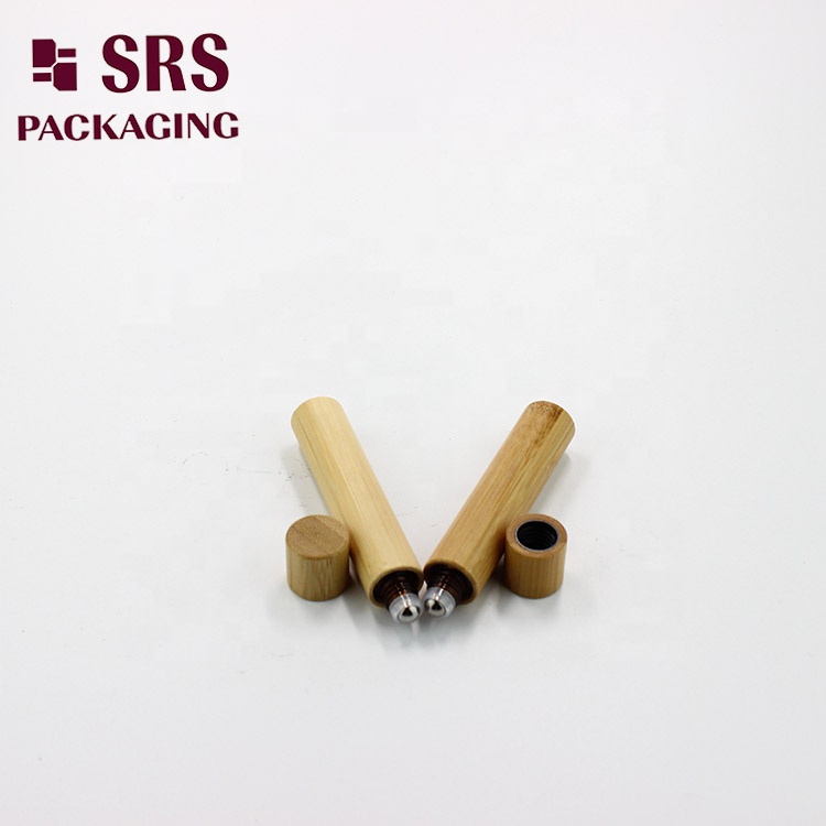 2020 hot sale new products environment-friendly material 10ml natural bamboo glass amber roller bottle with steel ball