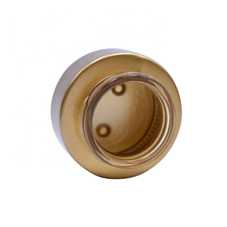 2020 hot sell 20g 30g empty gold cosmetic flat shoulder eye face cream glass jar with gold cap