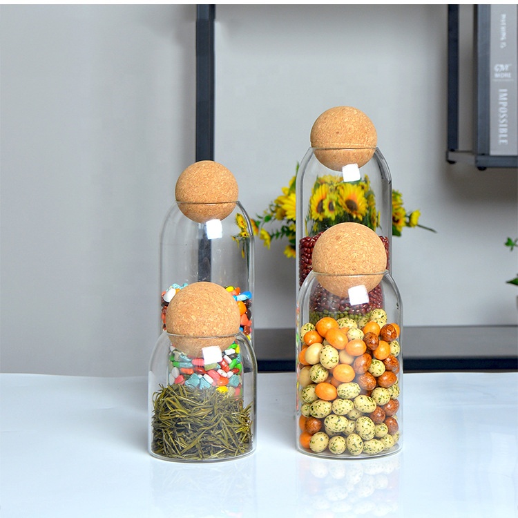 2020 hot sell Borosilicate Kitchen Storage Glass Jar With Bamboo Lid