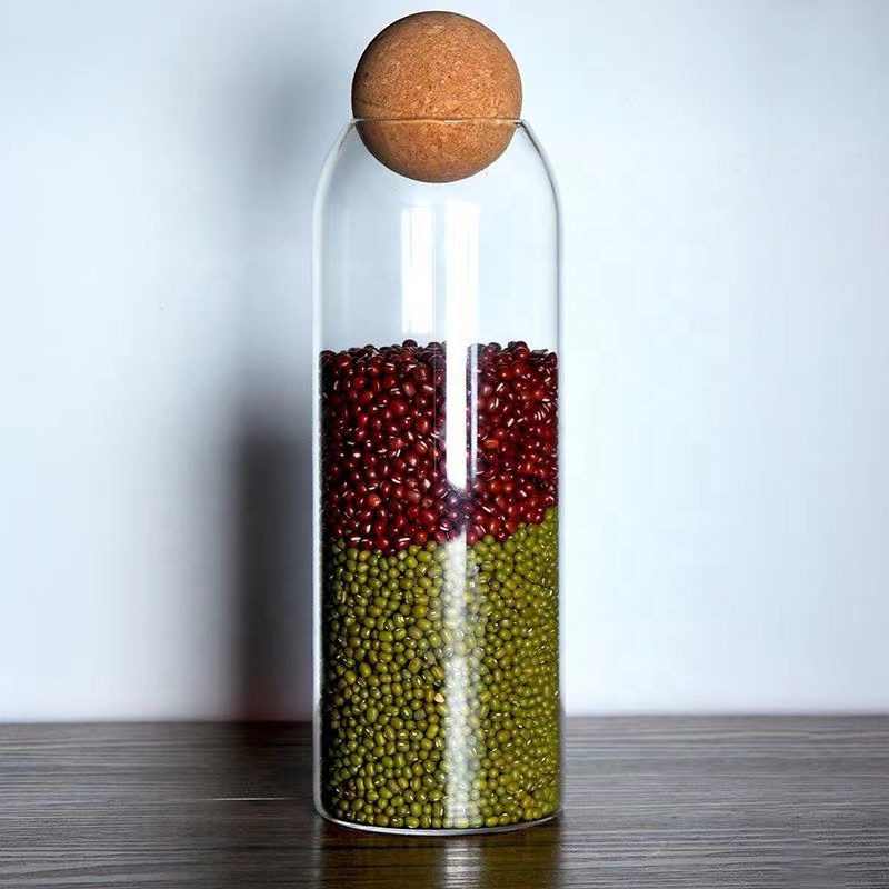 2020 hot sell Borosilicate Kitchen Storage Glass Jar With Bamboo Lid