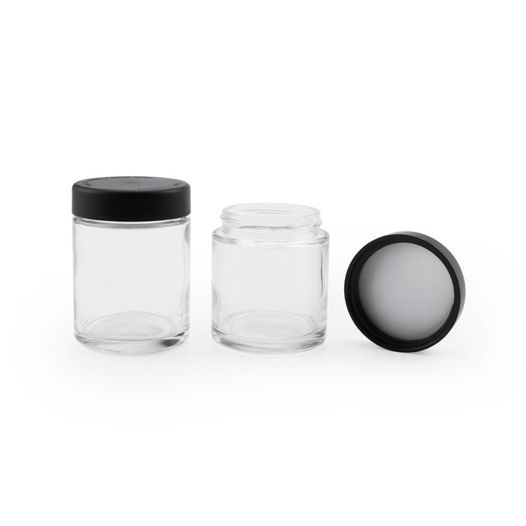 2020 hot selling 1oz 2oz 3oz 4oz bottle OEM glass jar with black child resistant lid