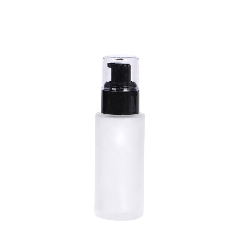 2020 hot selling 50ml luxury empty facial cleanser packing round clear foam soap pump glass bottles