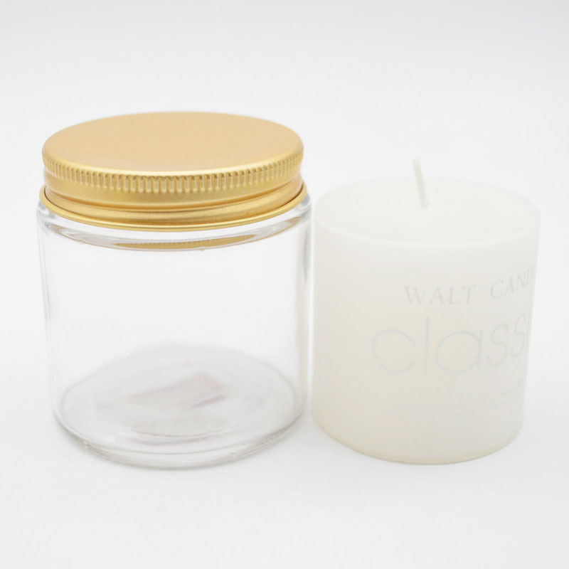 2020 hottest selling round glass candle jar with aluminium lid