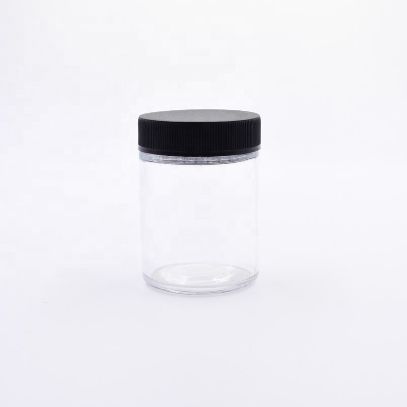 2020 new 150ml clear round cosmetic jar flower lid cbd hemp jars packaging candle holder glass jars with child resistant lid