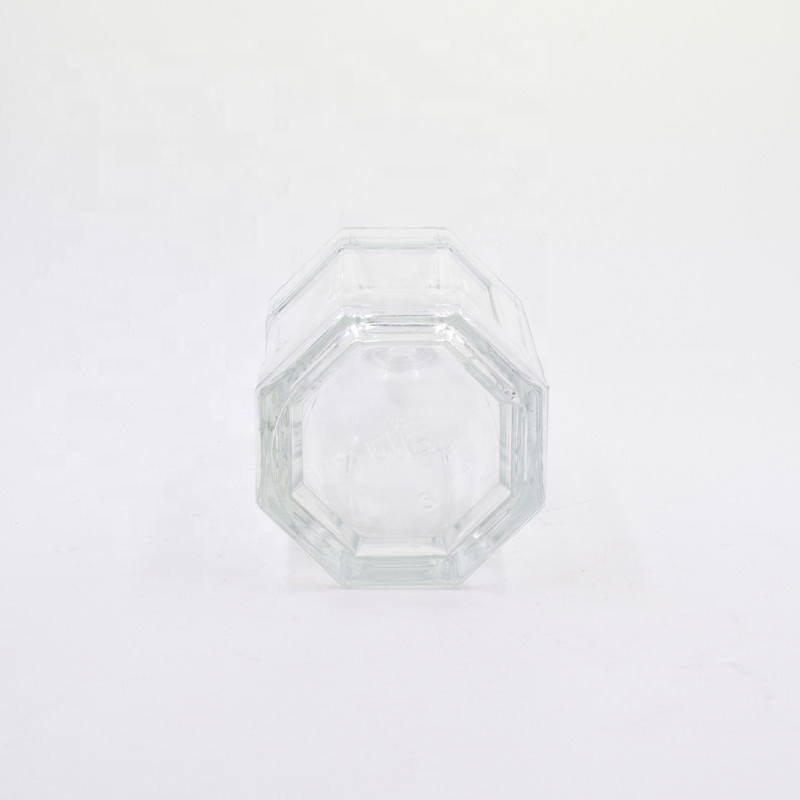 2020 new 375ml 350ml 16oz clear octagonal vodka whisky juice wine liquor wine beer bottle glass bottles with glass Cork Tops