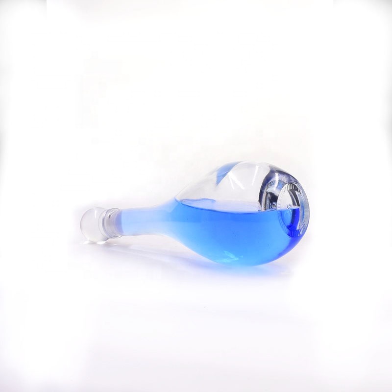 2020 new 500ml 16oz clear round vodka whisky juice wine liquor wine beer bottle glass bottles with glass Cork Tops