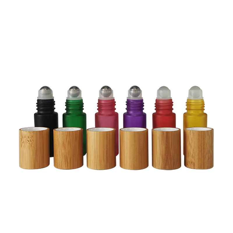 2020 new 5ml 10ml matte colored black blue pink green Rainbow colors glass essential oils roll on glass bottle for perfume