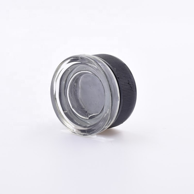 2020 new 7ml clear round concentrate packaging glass packaging kush hemp weeds jars plastic lid child proof resistant glass jars