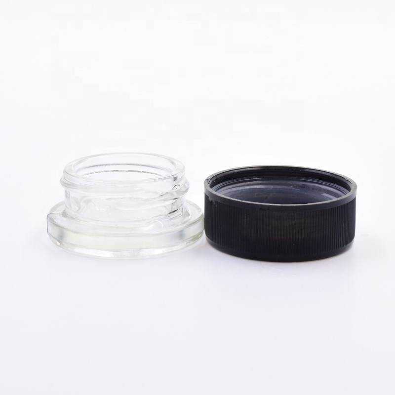 2020 new 7ml clear round concentrate packaging glass packaging kush hemp weeds jars plastic lid child proof resistant glass jars
