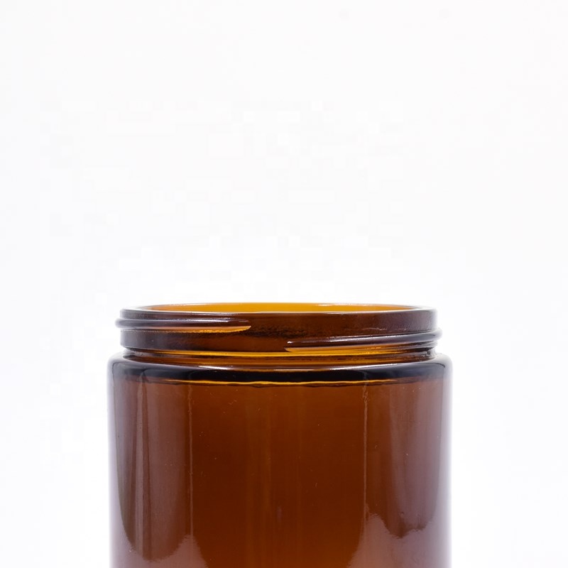 2020 new 8oz round amber cosmetic jars sustainable medical oil rosins wax cbd jar flower packaging glass jar with plastic lid