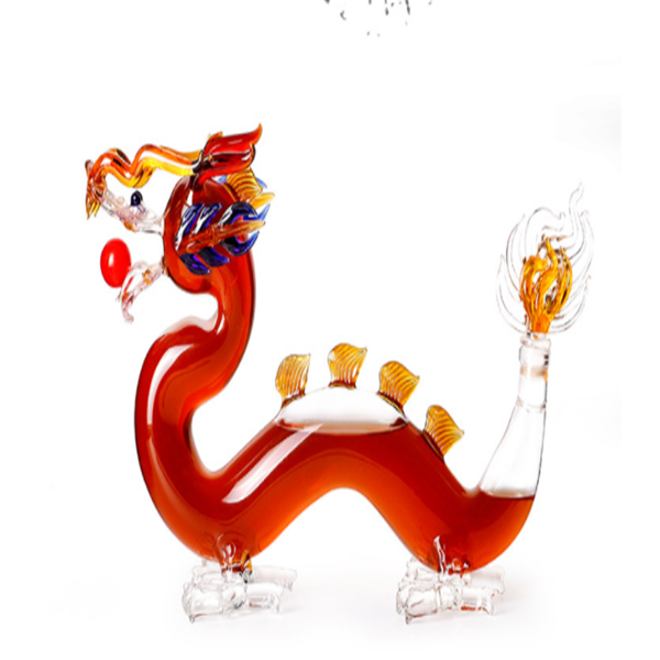 2020 new  design dragon shape christmas absinthe glass bottle as gift