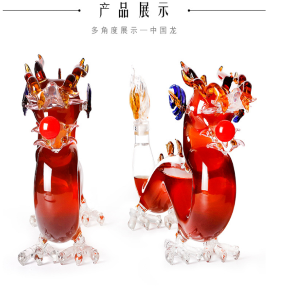 2020 new design dragon shape christmas absinthe glass bottle as gift