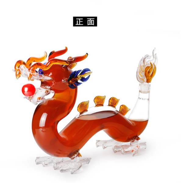 2020 new design dragon shape christmas absinthe glass bottle as gift