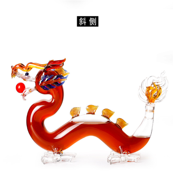 2020 new design dragon shape christmas absinthe glass bottle as gift