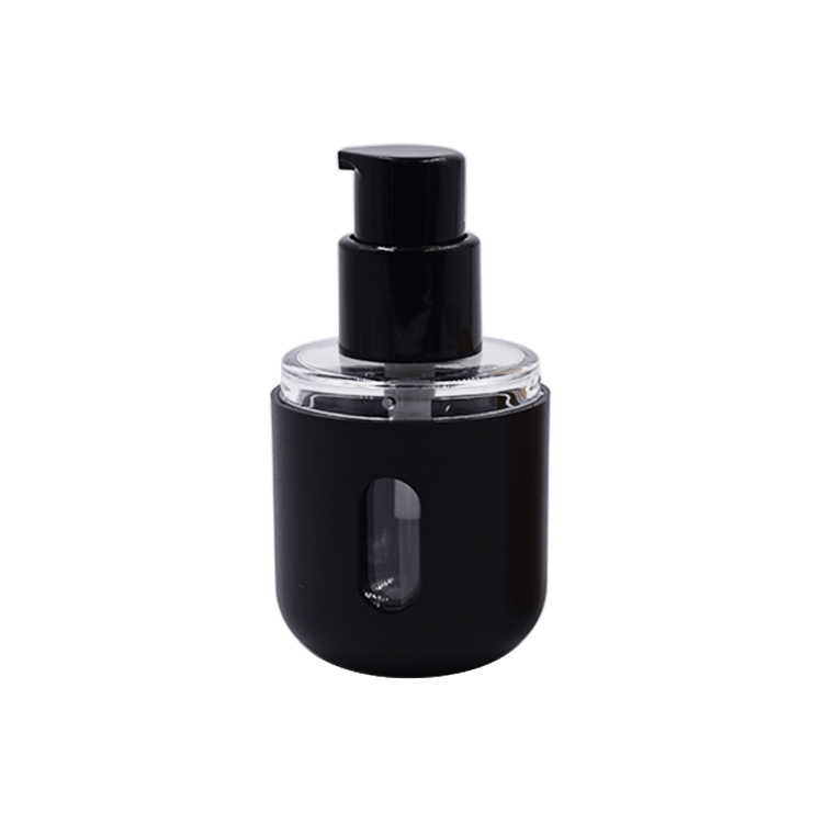 2020 new design eco friendly cosmetic packaging 30ml empty foundation pump bottle with bamboo cap